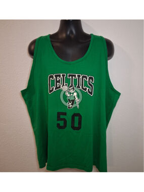 VTG 90s Boston Celtics #50 Adult XXL NBA Tank Top Green Augusta USA